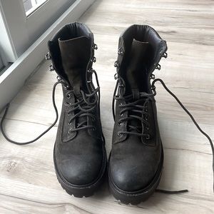 Brown combat boots men